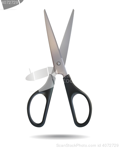 Image of Black scissors isolated on white background.