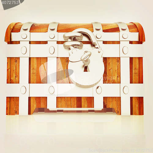 Image of The chest. 3D illustration. Vintage style.