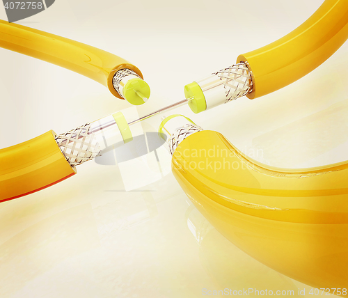 Image of Cables for high tech connect. 3D illustration. Vintage style.