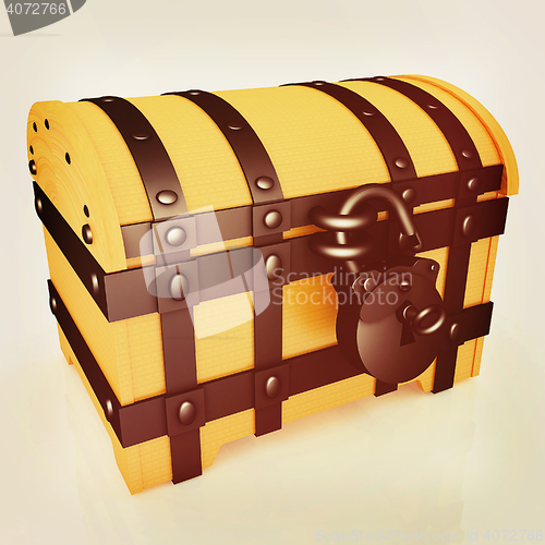 Image of The chest. 3D illustration. Vintage style.