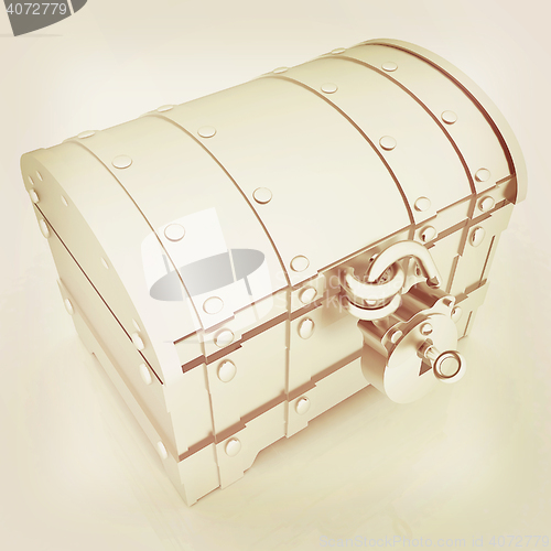 Image of The chest. 3D illustration. Vintage style.