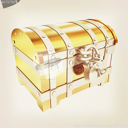 Image of The chest. 3D illustration. Vintage style.