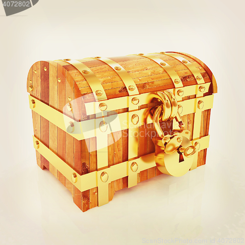 Image of The chest. 3D illustration. Vintage style.