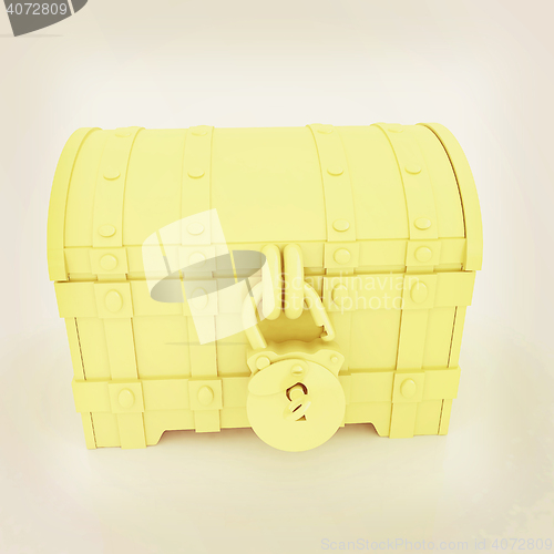 Image of The chest. 3D illustration. Vintage style.