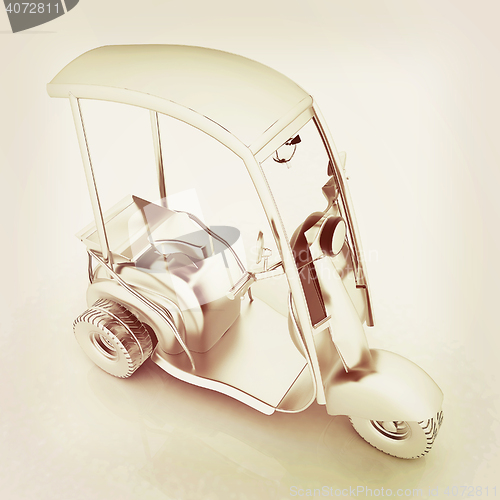 Image of scooter. 3D illustration. Vintage style.