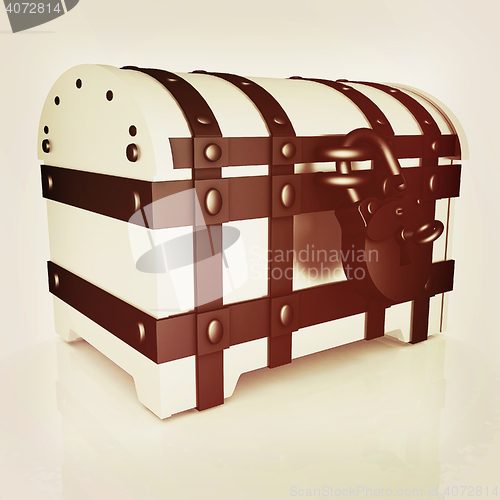 Image of The chest. 3D illustration. Vintage style.