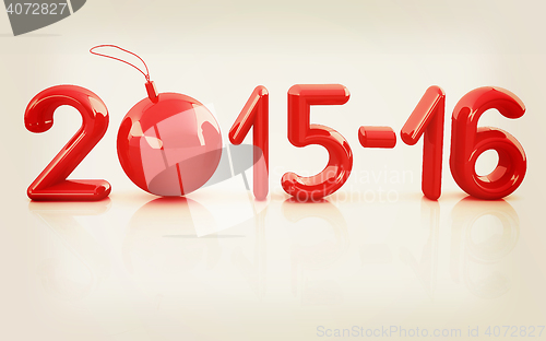 Image of Happy new 2016 year. 3D illustration. Vintage style.