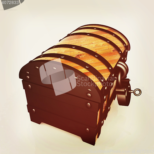 Image of The chest. 3D illustration. Vintage style.