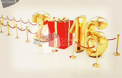 Image of Happy new 2016 year on New Year\'s path to the success. 3D illust