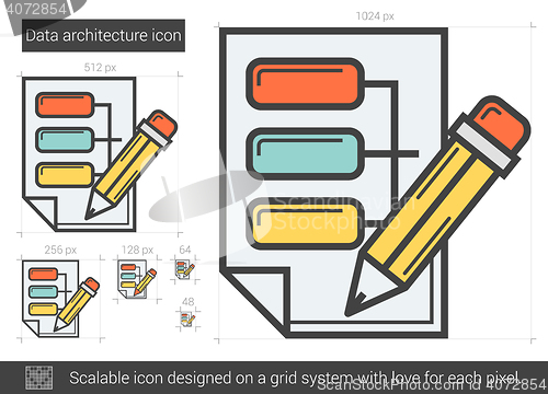 Image of Data architecture line icon.