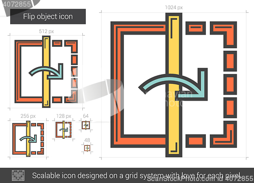 Image of Flip object line icon.