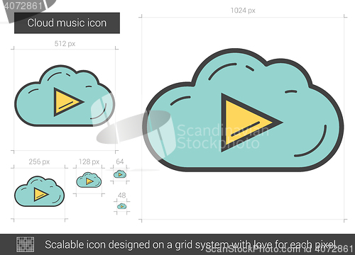 Image of Cloud music line icon.