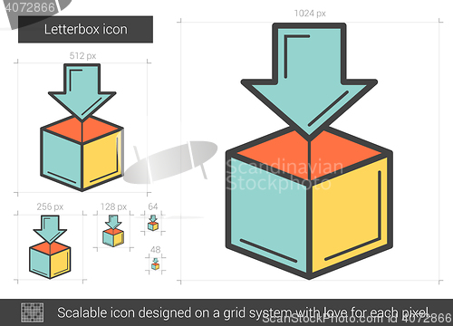 Image of Letterbox line icon.