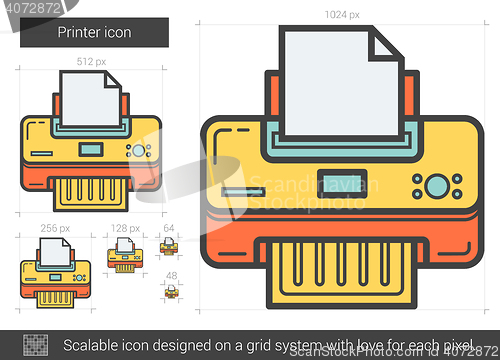 Image of Printer line icon.