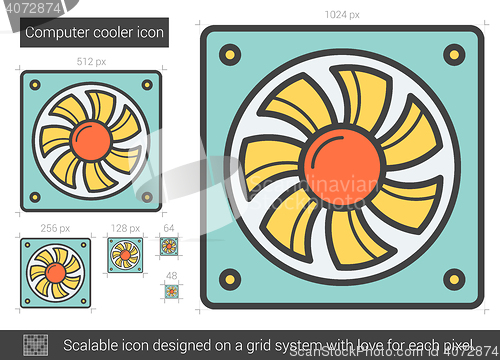 Image of Computer cooler line icon.