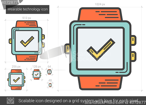 Image of Wearable technology line icon.