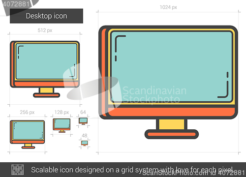 Image of Desktop line icon.