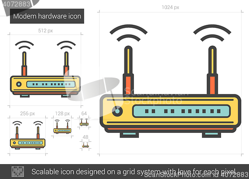 Image of Modem hardware line icon.