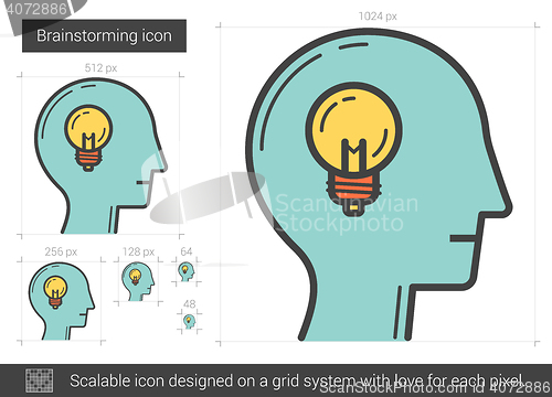 Image of Brainstorming line icon.