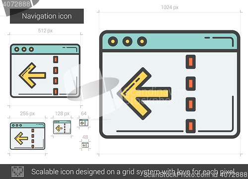 Image of Navigation line icon.