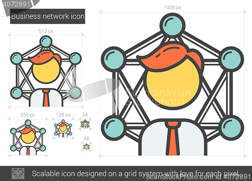 Image of Business network line icon.