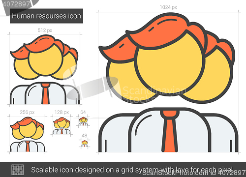 Image of Human resources line icon.