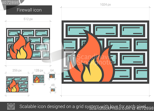 Image of Firewall line icon.