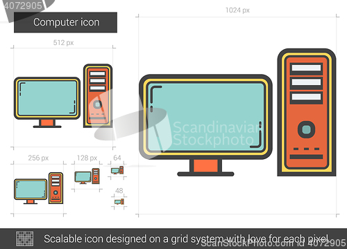 Image of Computer line icon.