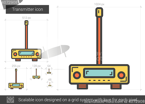 Image of Transmitter line icon.