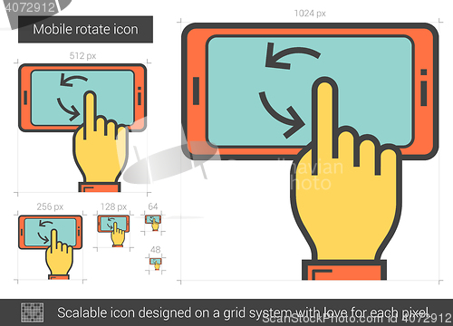 Image of Mobile rotate line icon.