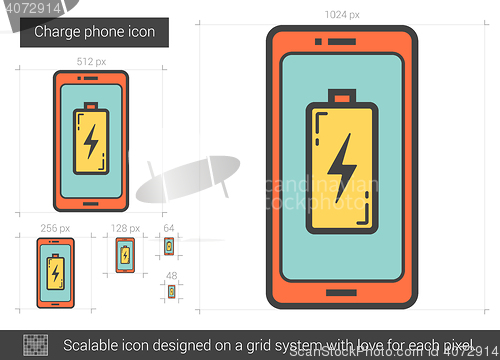 Image of Charge phone line icon.