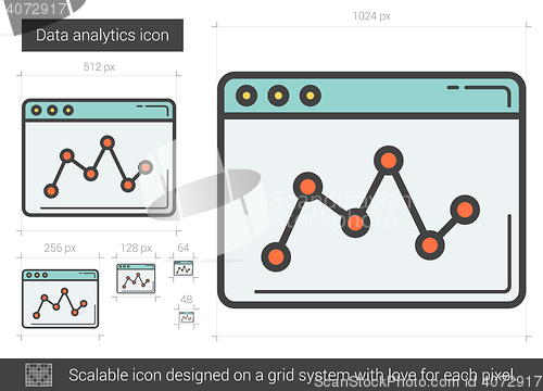 Image of Data analytics line icon.