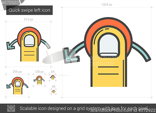 Image of Quick swipe left line icon.