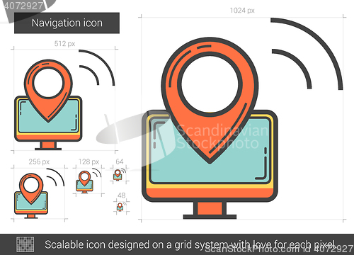 Image of Navigation line icon.