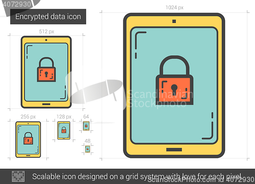 Image of Encrypted data line icon.