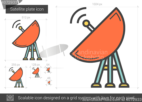 Image of Satellite plate line icon.