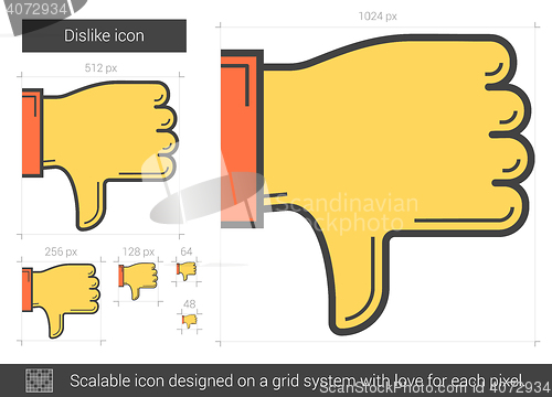 Image of Dislike line icon.