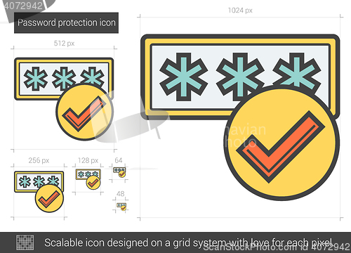 Image of Password protection line icon.