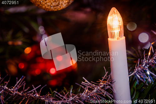Image of Xmas lights on a Christmas tree