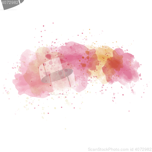 Image of Pink watercolor painted  stain isolated on white background