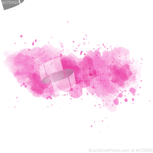 Image of Pink watercolor painted  stain isolated on white background