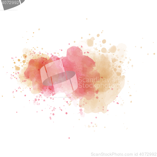 Image of Pink watercolor painted  stain isolated on white background