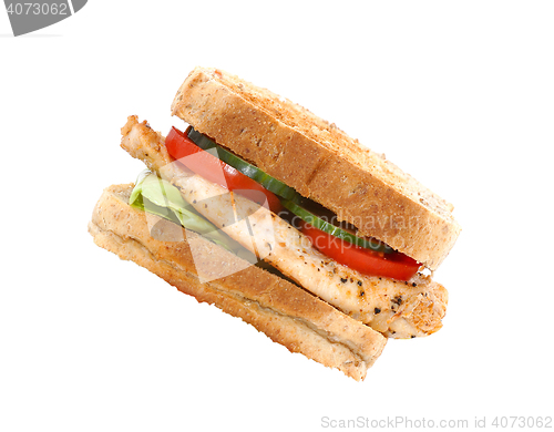 Image of Sandwich with bacon and vegetables