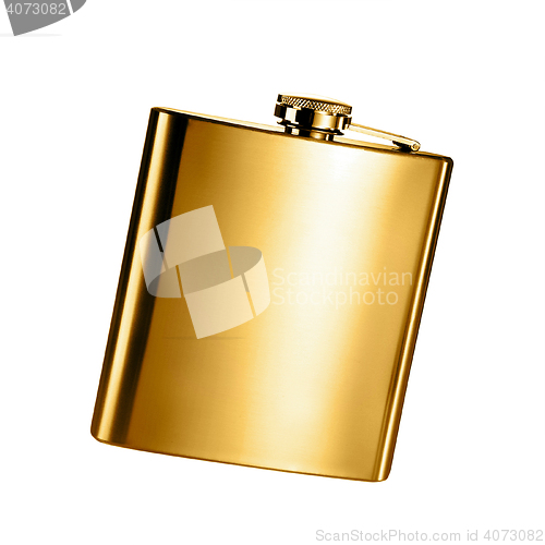 Image of Stainless hip flask isolated 