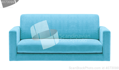 Image of blue sofa isolated 