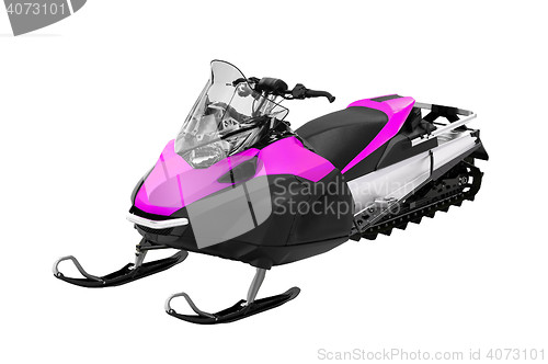 Image of violet snowmobile isolated