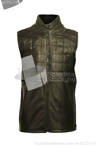 Image of Leather biker jacket vest