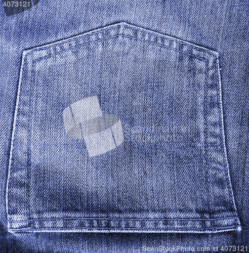 Image of Blue jeans pocket