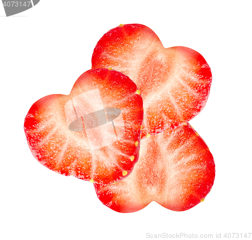 Image of Cut strawberry isolated 