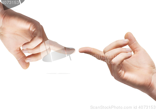 Image of Touching fingers